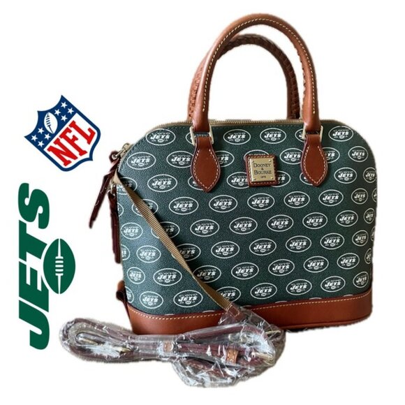 NFL NEW YORK JETS FOOTBALL DOONEY & BOURKE SATCHEL CROSSBODY BAG FAN / TAILGATE - Picture 5 of 16